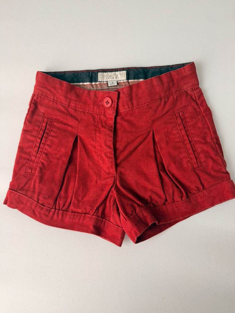 Stella McCartney Kids Red Corduroy Shorts Size 6 Years
